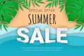 Summer sale banner paper cut concept Royalty Free Stock Photo