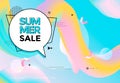 Summer sale banner pastel color