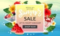 Summer sale banner template colorful cool and fresh fruit ice cream Royalty Free Stock Photo