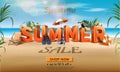 Summer sale banner template. Horizontal orientation with 3d letters Royalty Free Stock Photo