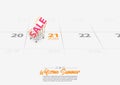 Summer Sale banner template. Shopping cart marked date Summer season start on calendar 21th June 2019. Summer sale concepts. Royalty Free Stock Photo