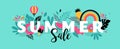 Summer sale banner template. Vector background Royalty Free Stock Photo