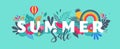 Summer sale banner template. Vector background