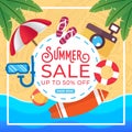 Summer Sale Banner Vector Design Illustration. Abstract Summer Sale background design template for banner, flyer, invitation, Royalty Free Stock Photo