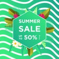 Summer sale banners or background design template colorful. Can be used for posters, banners, promotions on websites, social media Royalty Free Stock Photo