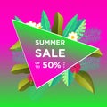 Summer sale banners or background design template colorful. Can be used for posters, banners, promotions on websites, social media Royalty Free Stock Photo