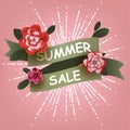 Summer Sale card with floral elements.