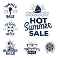 Summer sale clearance vector badges Royalty Free Stock Photo