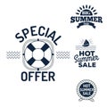 Summer sale clearance vector badges some shopping hand drawn Royalty Free Stock Photo