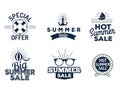 Summer sale clearance vector badges some shopping Royalty Free Stock Photo