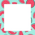 Summer Sale concept Background. Watermelons. Vector Illustration EPS10. Square Template for social networks and messengers on Royalty Free Stock Photo