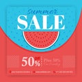 Summer sale and 50% discount off for social media posts. Can be used for online media, brochure discounts, flyer, wall