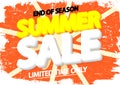 Summer Sale, discount poster design template, season offer, promotion banner, vector illustration Royalty Free Stock Photo