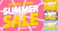 Summer Sale, discount poster design template, season offer, promotion banner, vector illustration Royalty Free Stock Photo