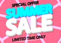Summer Sale, discount poster design template, season offer, promotion banner, vector illustration Royalty Free Stock Photo