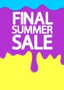 Summer Sale, poster design template, discount banner, vector illustration