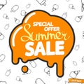 Summer Sale, discount poster design template, season offer, promotion banner, vector illustration Royalty Free Stock Photo