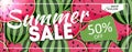 Summer Sale end of Season Banner. Business Discount Card. Vector Illustration Royalty Free Stock Photo