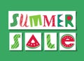 Summer Sale fancy lettering vector signboard