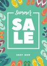 Summer sale flyer template. Season discount banner