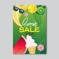 Summer sale fresh fruits lettering badge design label season shopping for logo templates invitation greeting card prints