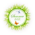 Summer sale on grass background