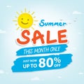 Summer Sale heading design for banner or poster. Sale and discou