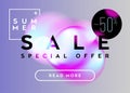 Summer Sale Horizontal Banner Design. Abstract Gradient Blurs Royalty Free Stock Photo