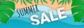 Summer sale horizontal banner paper cut Royalty Free Stock Photo