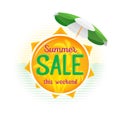 Summer Sale label price tag banner badge template sticker design Royalty Free Stock Photo
