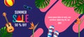 summer, sale, layout design, colorful trendy, vector illustration.