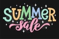 Summer sale lettering on chalkboard