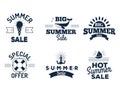 Summer sale clearance vector badges some shopping hand drawn advertising labels illustration. Royalty Free Stock Photo