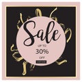 Summer Sale Luxury black,pink and gold Banner, for Discount Poster, Fashion Sale, backgrounds, in vector