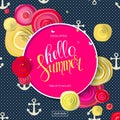 Summer sale. Main label with percent stickers