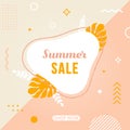 Summer sale Memphis banner. Concept advertising banner