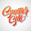 Summer sale message on orange background