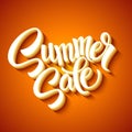 Summer sale message on orange background