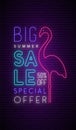 Summer sale neon signboard.