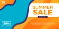 Summer sale offer banner template social media promotion with wave yellow background color Royalty Free Stock Photo