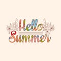 Summer sale. Original vector drawing background.