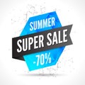 Summer Sale polygonal banner design template. Sale poster advertising poster or brochure