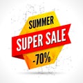 Summer Sale polygonal banner design template. Sale poster advertising poster or brochure