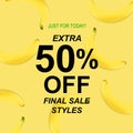 Summer Sale Poster With Banana Royalty Free Stock Photo