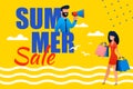 Summer Sale Promotional Flat Banner for Vacation