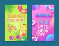 Summer Sale Propositions Set Vector Illustration