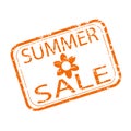 Summer sale rubber stamp design. Shopping seasonal discount