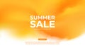 Summer Sale. Summer season commercial background with bright blurred orange color gradient.