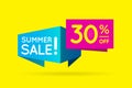 Summer Sale Sign Banner Poster ready for Web and Print. Vector.