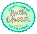 Butter cheese symbols, food, quality handmade, natural product, vector collection images for your logo, label, emblems. Royalty Free Stock Photo